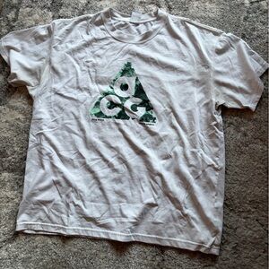 nike acg white and green logo tshirt graphic
